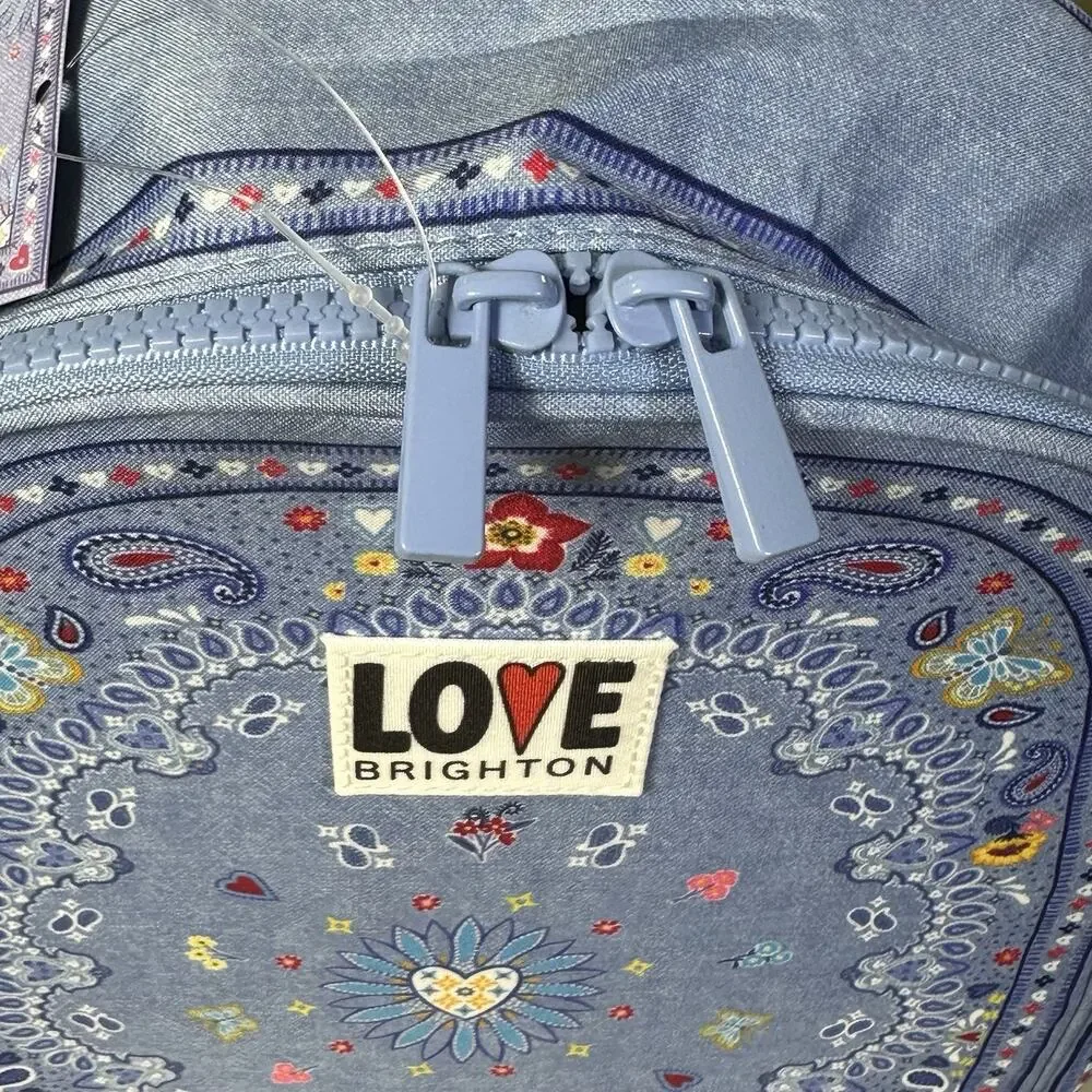 Brighton New w tags Backpack Bandana Love Backpack Canvas Straps zip Hippie Boho